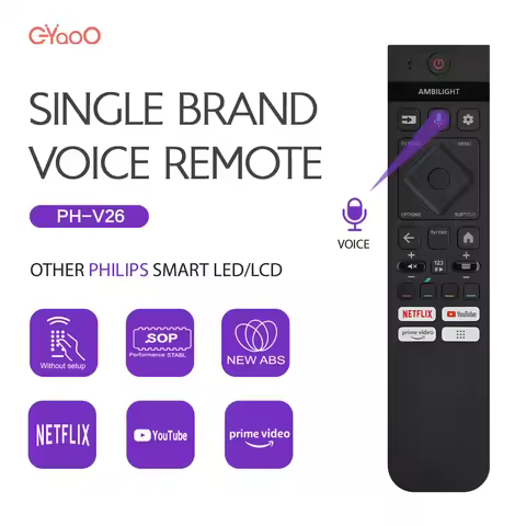 PH-V26 Ambilight Voice TV Remote Control For Philips Compatible With 55/65/77OLED908/12 550LED819/12
