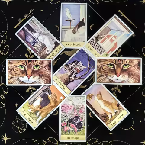 12*7cm Cat’s eye tarot cards A 78 Tarot deck English Version Board games with paper manual