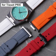 Silicone Rubber Strap for Tissot PRX Series T137.407/T137.410 Super Player Men 40mm Quick Release Stainless Steel Adapter Watch Band Accessories 12mm