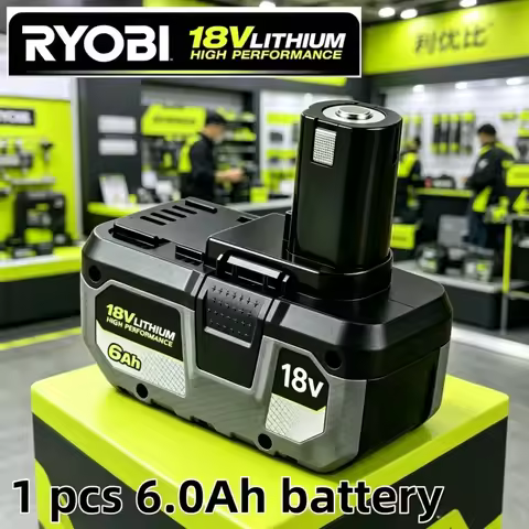 Genuine RYOBI ONE+ 18V 6.0Ah Replaceable High-Capacity Battery,Enhanced Li-ion for Longer Runtime Al