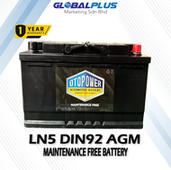 Otopower DIN92 Micro-Hybrid AGM LN5 Start Stop Car Battery for BMW F10 F30 Audi Q5 Land Rover Discov