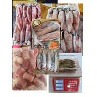 Combo Frozen Seafood Set 9item  sotong, Ikan kembung, udang Vannamei, sotong kaki, Telur ikan Tuna