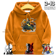 Jaket Hoodie Anak Laki Laki Zoro Luffy One Piece 2-13 Tahun Sweater Anime Anak Gojo Satoru Naruto