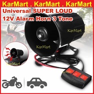 Universal SUPER LOUD 12V Car Motorcycle Alarm Siren Warning Siren Horn 3 Tone Sound Loud Speaker