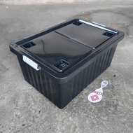 กล่องพลาสติก มีล้อ (สีดำ) ขนาด 65 ลิตร ลังพลาสติก ใบใหญ่ กล่องเก็บของ  กล่องพลาสติก กล่อง60ลิตร