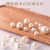 Pearl Button Shirt Button diy Handmade Round Diagonal Hole Pearl Decorative Button Cardigan Button S
