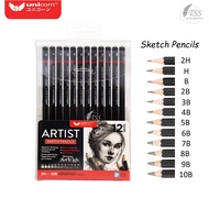 Unicorn Artist Sketch Pencils Set 2H -10B | Drawing Pencils | Graphite 2H, H, B, 2B, 3B, 4B, 5B, 6B,