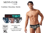 Avon Mens Club FELIX 5 in 1 bikini brief pack