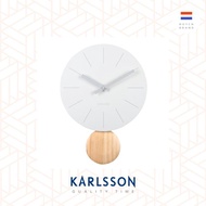 荷蘭Karlsson Wall clock L41cm Arlo 搖擺白色金屬設計師掛鐘
