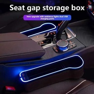 Seat Gap Padding Box, Stylish LED Light with Cup Holder, USB Rechargeable Car Storage Box