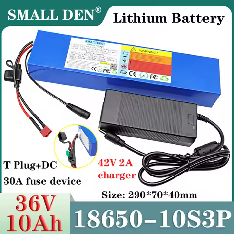 36V 10Ah 18650 lithium battery pack 10S3P 540W With Same port 30A Fuse device and BMS For E-tools sc