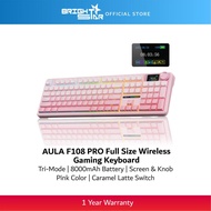 AULA F108 PRO Full Size Wireless Gaming Keyboard - Pink Caramel Latte Switch