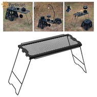 [Perfeclan] Folding Camping Table, Foldable Campfire Grill with Mesh Desktop, Compact