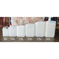 20L 25L 30L WHITE CONTAINER JERRY CAN GELEN TONG MINYAK