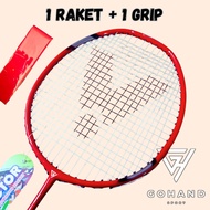 Ready-to-use seamless badminton racket with 20 lbs - 23 lbs pull. Sturdy aluminum metal material + b