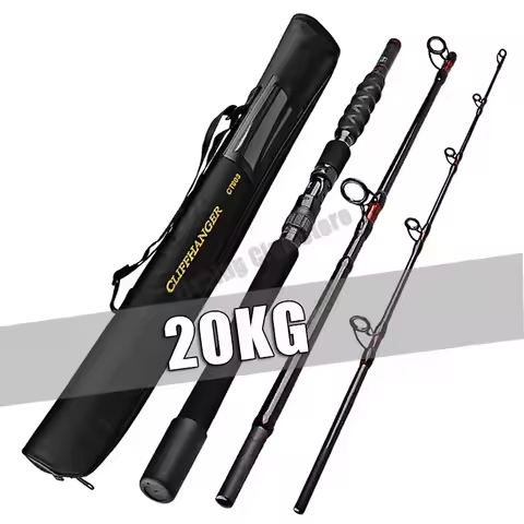 1.8m 2.1m 2.4m Fishing Rod 30-50Lb 3 Section Baitcasting Spinning Pole Test 20kg Heavyweight Lure Ca