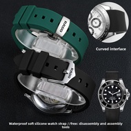 Premium Silicone Watch Strap for Rado Watches - Waterproof, Soft Rubber Band with Curved Connector -