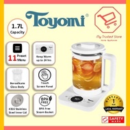 TOYOMI 1.7L Clear Brew Borosilicate Glass Kettle WK 1717