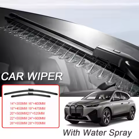 2PCS Car Blade Front Windshield Rubber With Water Spray Wiper For BMW IX I20 LYNK&CO 09 MERCEDES-BEN