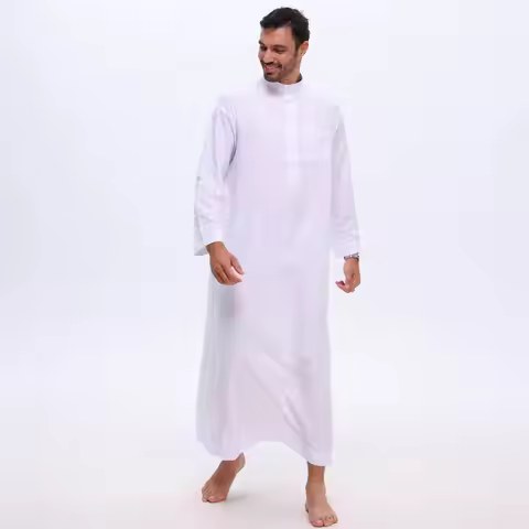 Islamic Clothing Men Length Long Sleeve Loose Muslim Men Saudi Arabia Pakistan Kurta Muslim Costumes