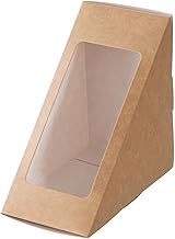Heads MK-SAB1 Sandwich Box, 3.0 x 4.7 x 4.7 inches (7.5 x 12 x 12 cm), Brown, 50 Pieces, Food Safe, 