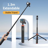 UURIG กล้องแอคชั่นแคมเมราไม้เซลฟี่130ซม. พร้อมสกรู1/4อะแดปเตอร์โกโปรไม้เซลฟี่สำหรับกล้อง Gopro Hero