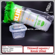 Thinwall clear box 150ml 150ml square plastic container/