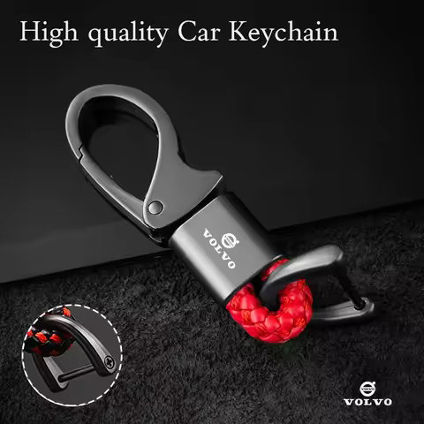 Zinc Alloy Braided Rope Keyring Key Chain Ring Car Logo Keychain For Volvo ES90 EC40 EX40 EM90 XC90 
