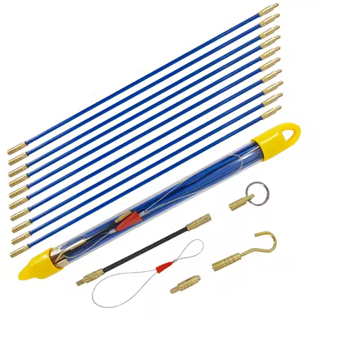 4mm*33cm Fiberglass Duct Rod Electrical Cable Puller Fiberglass Fish Tape Duct Rodder Push Pull Rod 