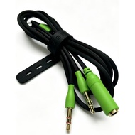 Kabel Audio 3.5MM PC ke Penyesuai Pemisah Headphone untuk Razer Kraken X/BlackShark V2 Pro/Nari/Clou