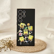 海綿寶寶日常貼紙亂花純色矽膠SAMSUNG手機殼