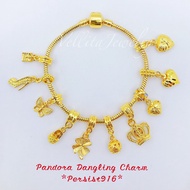 [VJ]<C17>Accessories Dangling Charm 999.9 Bangkok Gold Plated *Persist 916 (Charm Rantai Tangan)