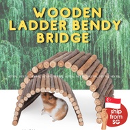Niteangel Wooden Ladder Bendy Bridge, Hamster Mouse Rat Rodents Toy, Small Animal Chew Toy