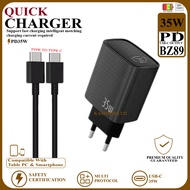 Charger hp Fast Charging 35W PD USB-C Output BZ89 & Type C To Type C Cable 1 Meter Quick Charge3.0