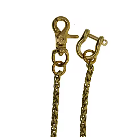 vintage Brass wheat wallet jean trousers chains snake chain D shackle connector lobster clasp keycha