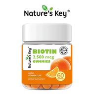 Nature’s Key Biotin gummies dengan Vitamin C dan E membantu pertumbuhan rambut dan kuku yang sihat p