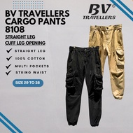 BV Travellers 100% Cotton Multiple Pockets Cargo Pants 8108 (Black/Khaki)