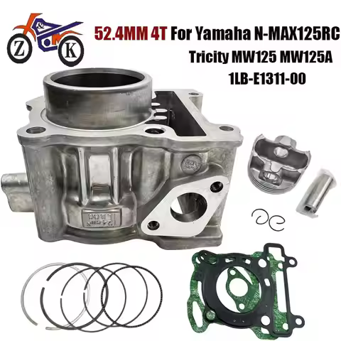 52.4mm Motorcycle Cylinder Piston Kit For Yamaha N-MAX125RC Tricity MW125 1LB-E1311-00 125CC 4 Strok