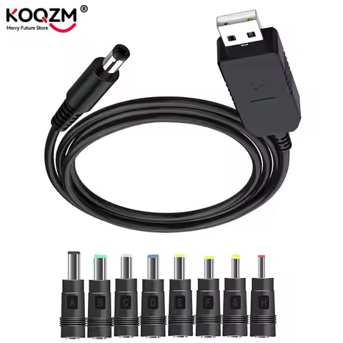 USB To DC Power Cable 5V To 9V 12V Boost Converter 8 Adapters USB To DC Jack Charging Cable For Wifi