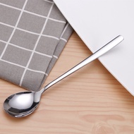 Stainless Steel Korean Spoon Long-handled Soup Spoon Stone Pot Bibimbap Spoon Watermelon Spoon Table