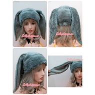 Bunny grey hat Rabbit hat/ Bunny hat Runner