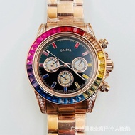 2026 Fashion Sports Daytona Universe Chronograph Inlaid Rainbow Diamond Log Series Women's Mechanica