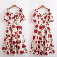 White Rose Flower Midi Dress 75277