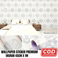 Promo - Wallpaper Sticker Dinding Motif Batik Silver Premium Pvc Wallsticker Kamar Aesthetic Wallpap