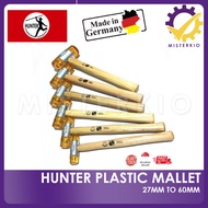 HUNTER Plastic Mallet Hammer With Wooden Handle, For Metal, Tile, (27 to 60mm), Made in Germany
