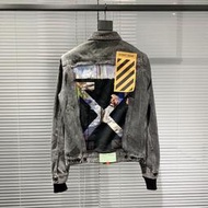 【RP精品】Off-White 2019 OW 背後油畫 假兩件 牛仔外套 夾克