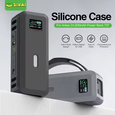 SIKAI Silicone Case for Anker 737 Power Bank 140W Powerbank TF/SIM card PIN storage Bag Protective C