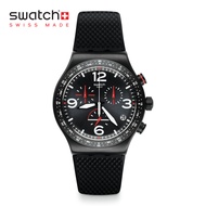 Swatch Irony Chrono BLACK IS BACK YVB403 Black Rubber Strap Watch