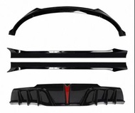 2024 款Tesla特斯拉ModelY包圍改裝前唇升級側裙尾翼後唇全套配件 ModelY 包圍套件--force款注塑亮黑