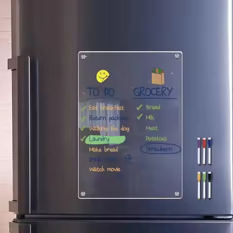 Transparent Fridge Magnets Acrylic Weekly Planner Board Rewritable Refrigerator Stickers Dry Erase M